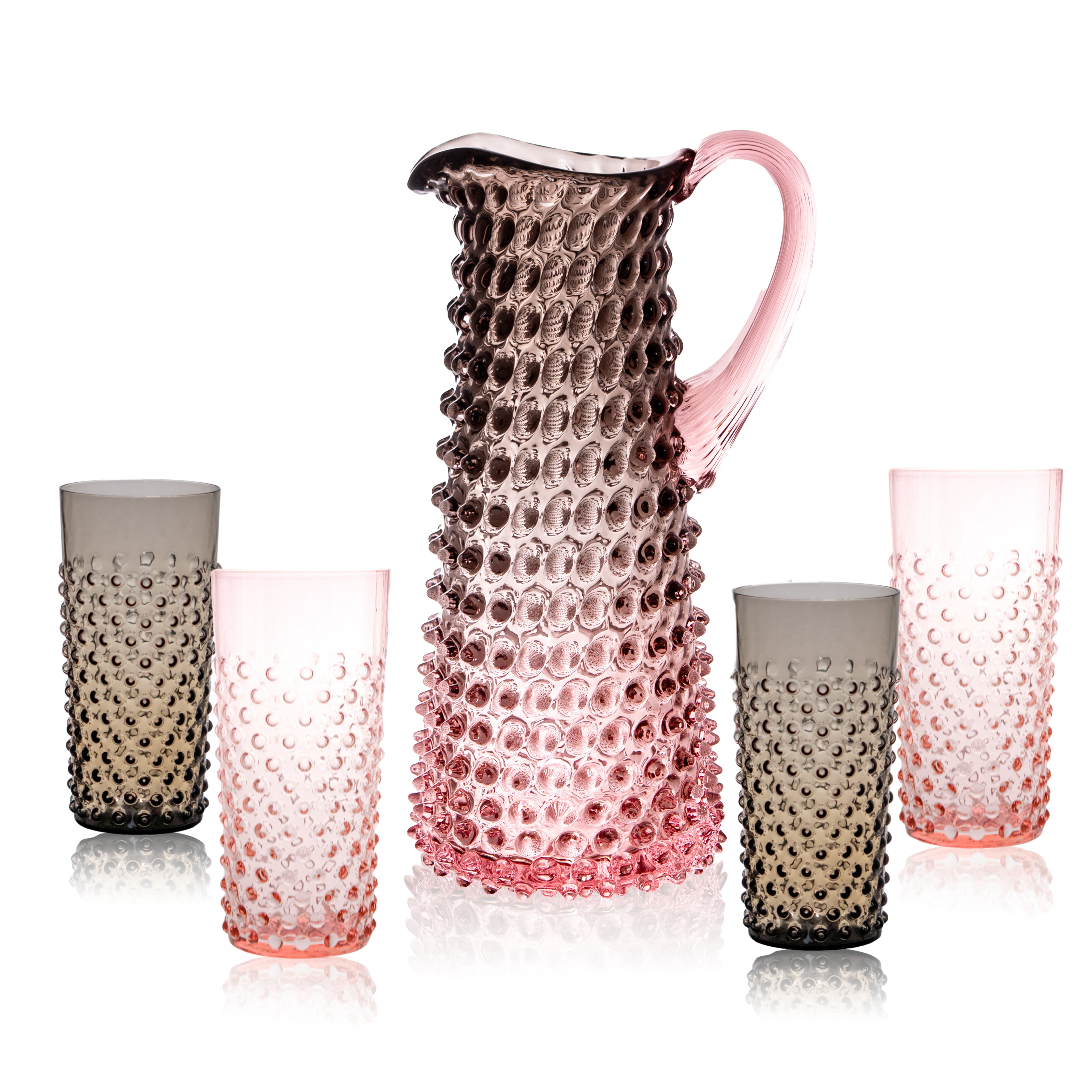 Sada Dusk Hobnail Vysoký džbán a Vysoké Sklenice