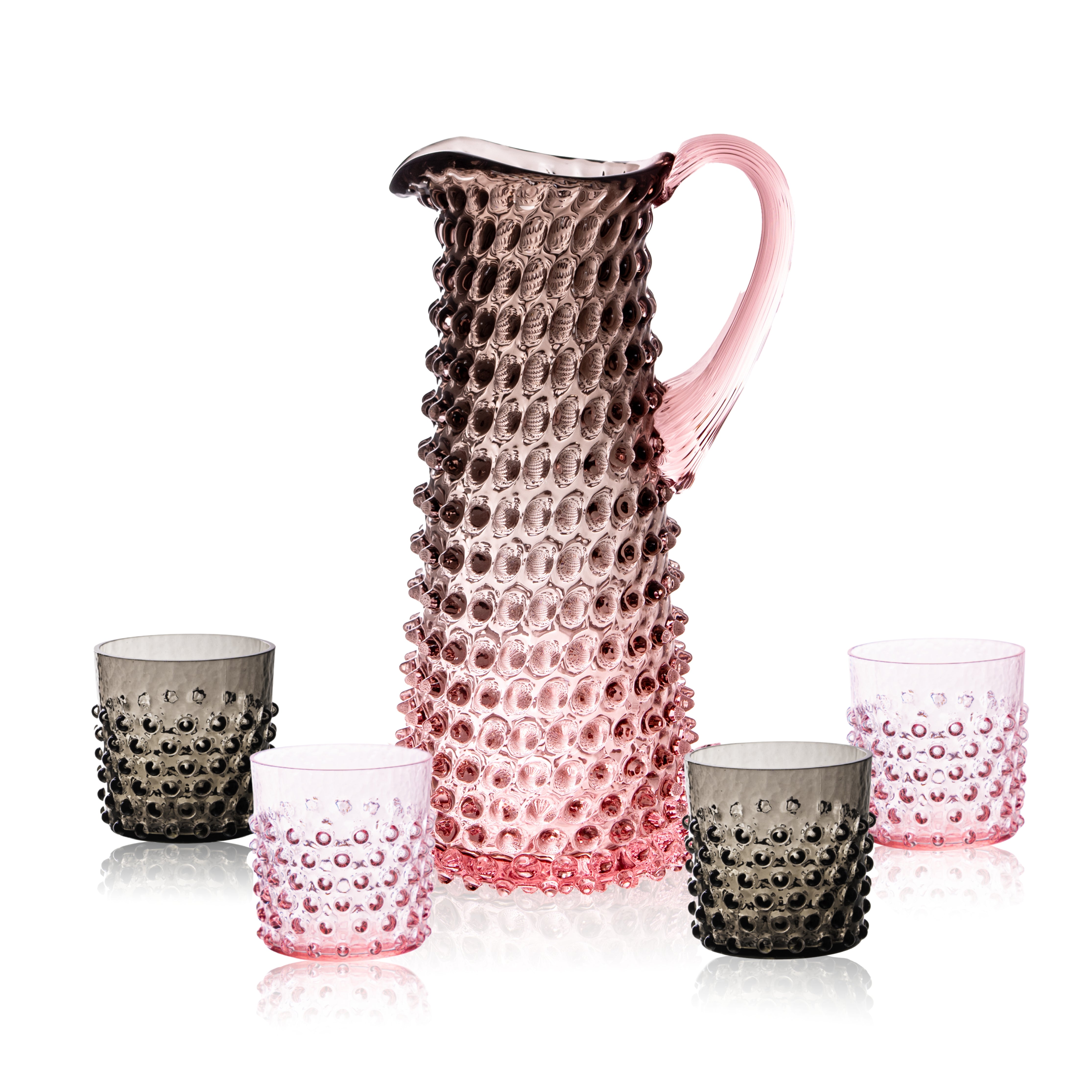Sada Dusk Hobnail Vysoký Džbán a Whiskey Sklenice