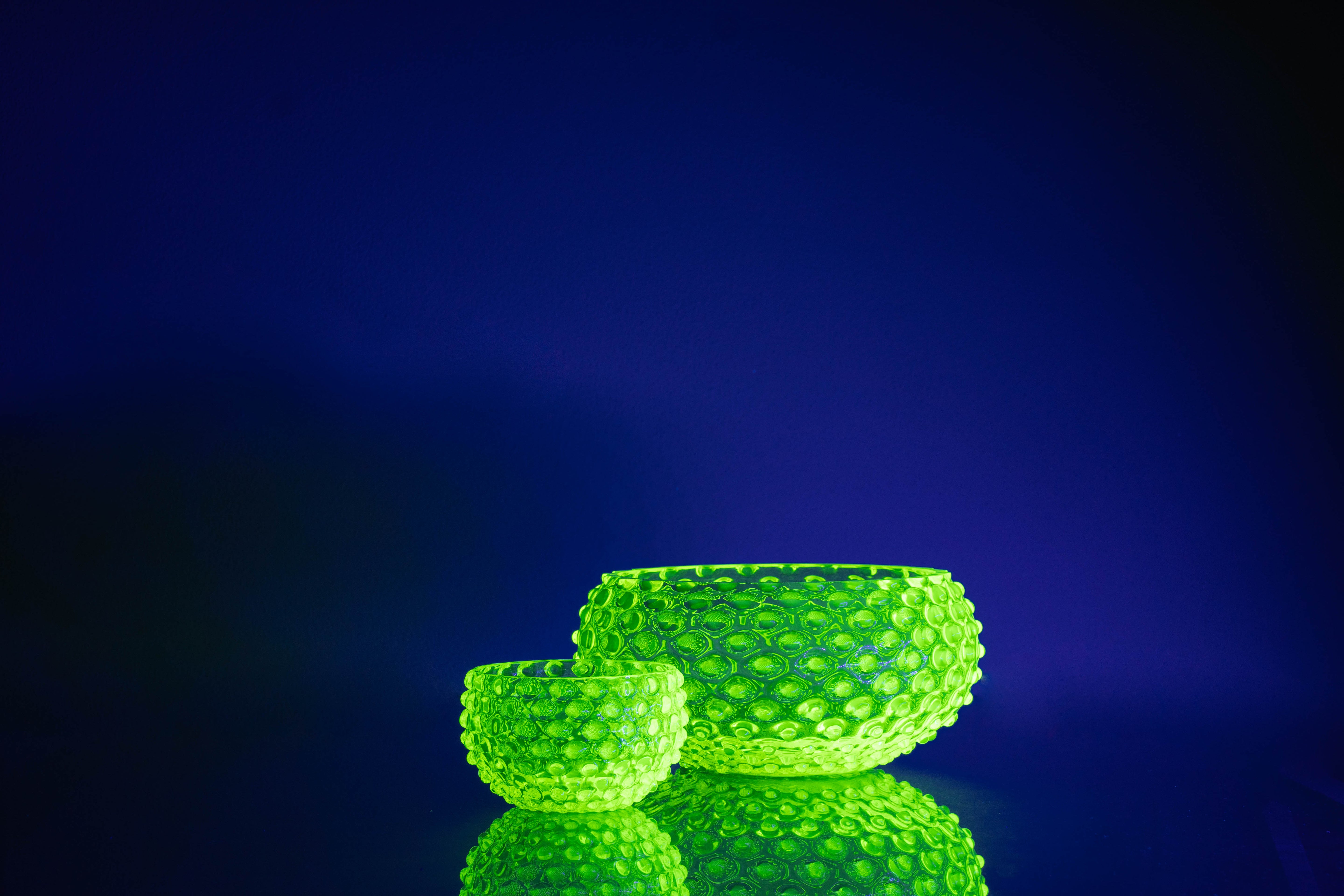 Malá Hobnail Mísa Neon Citrine