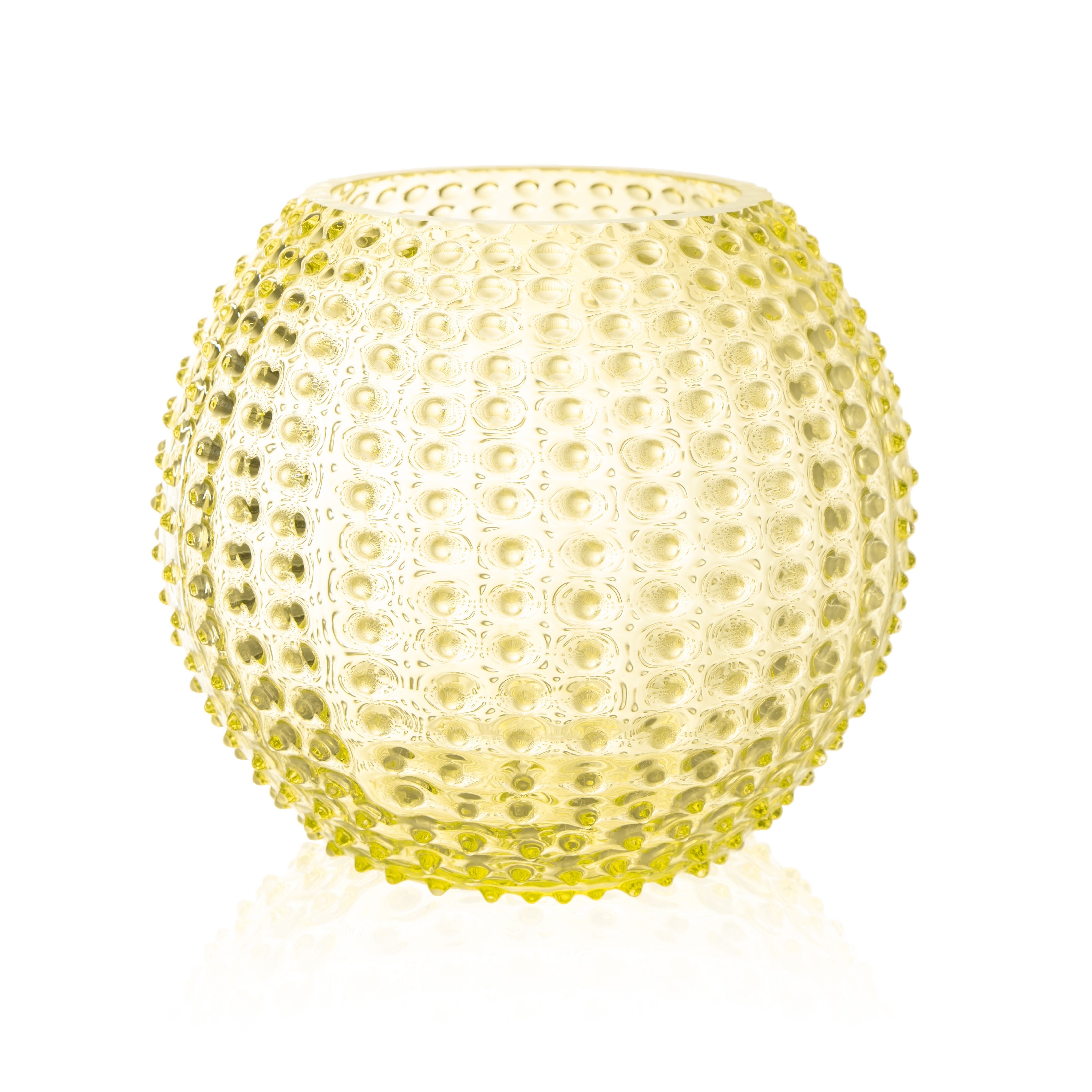 Hobnail Velká Kulatá Váza Citrine
