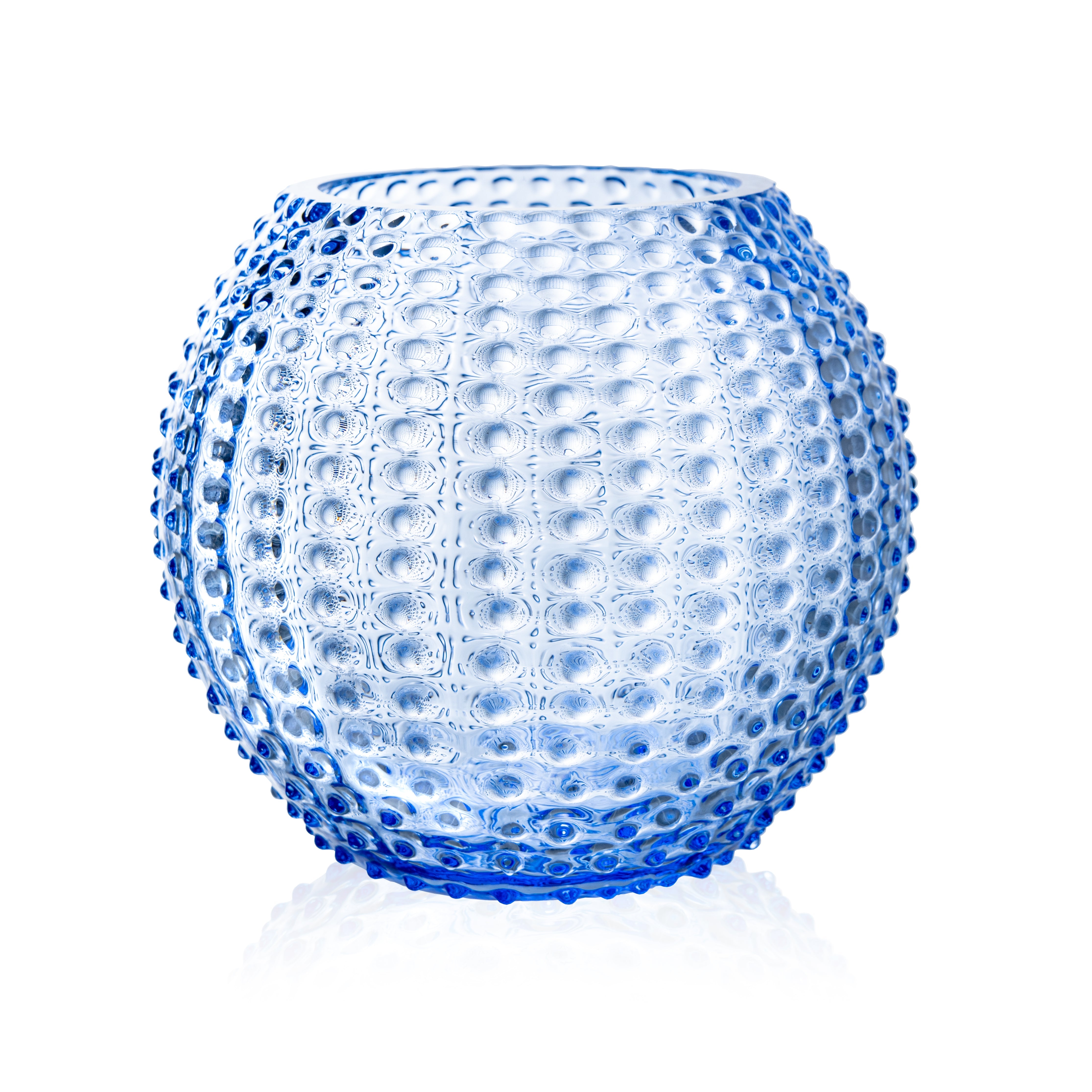 Hobnail Velká Kulatá Váza Light Blue