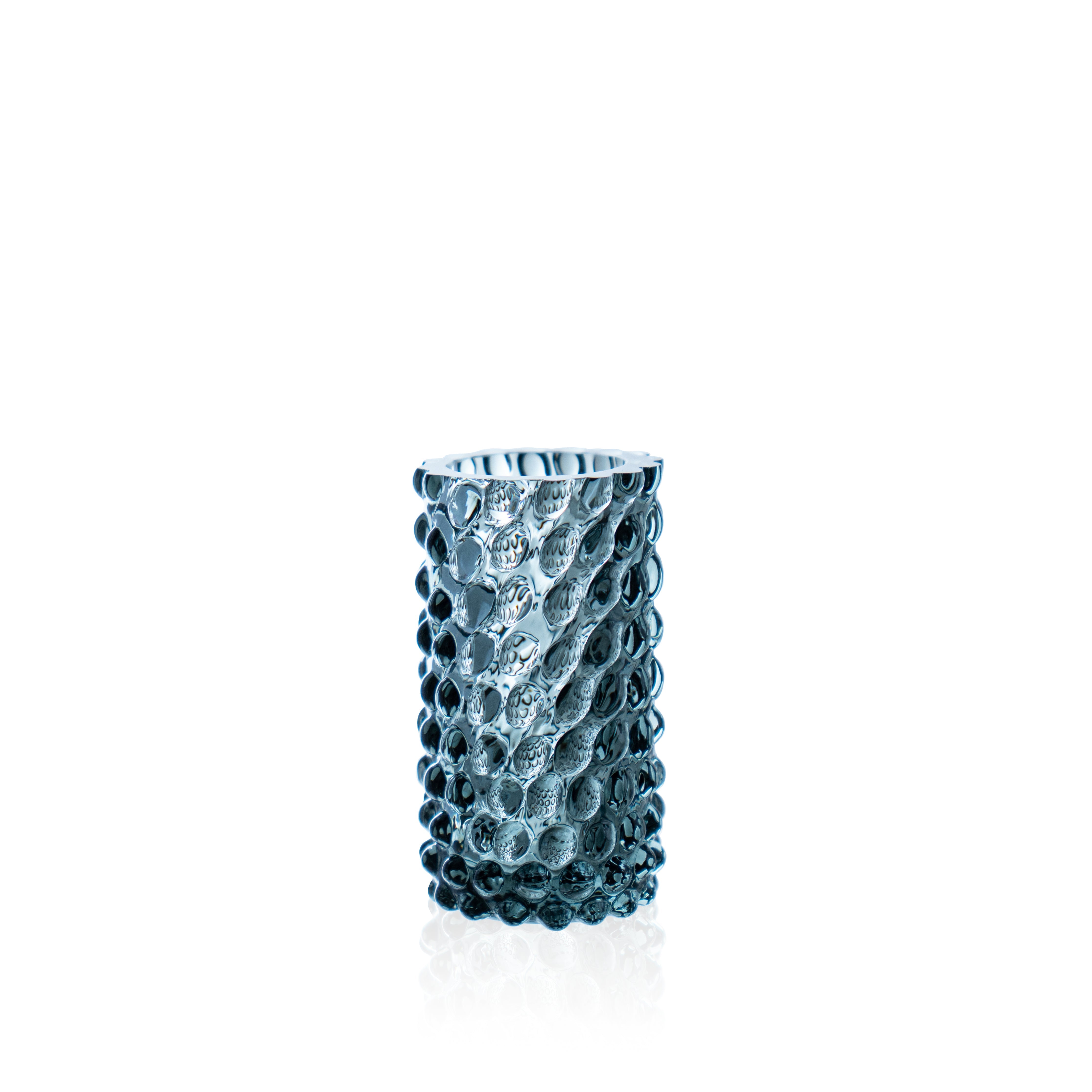Misty Blue Hobnail bud váza