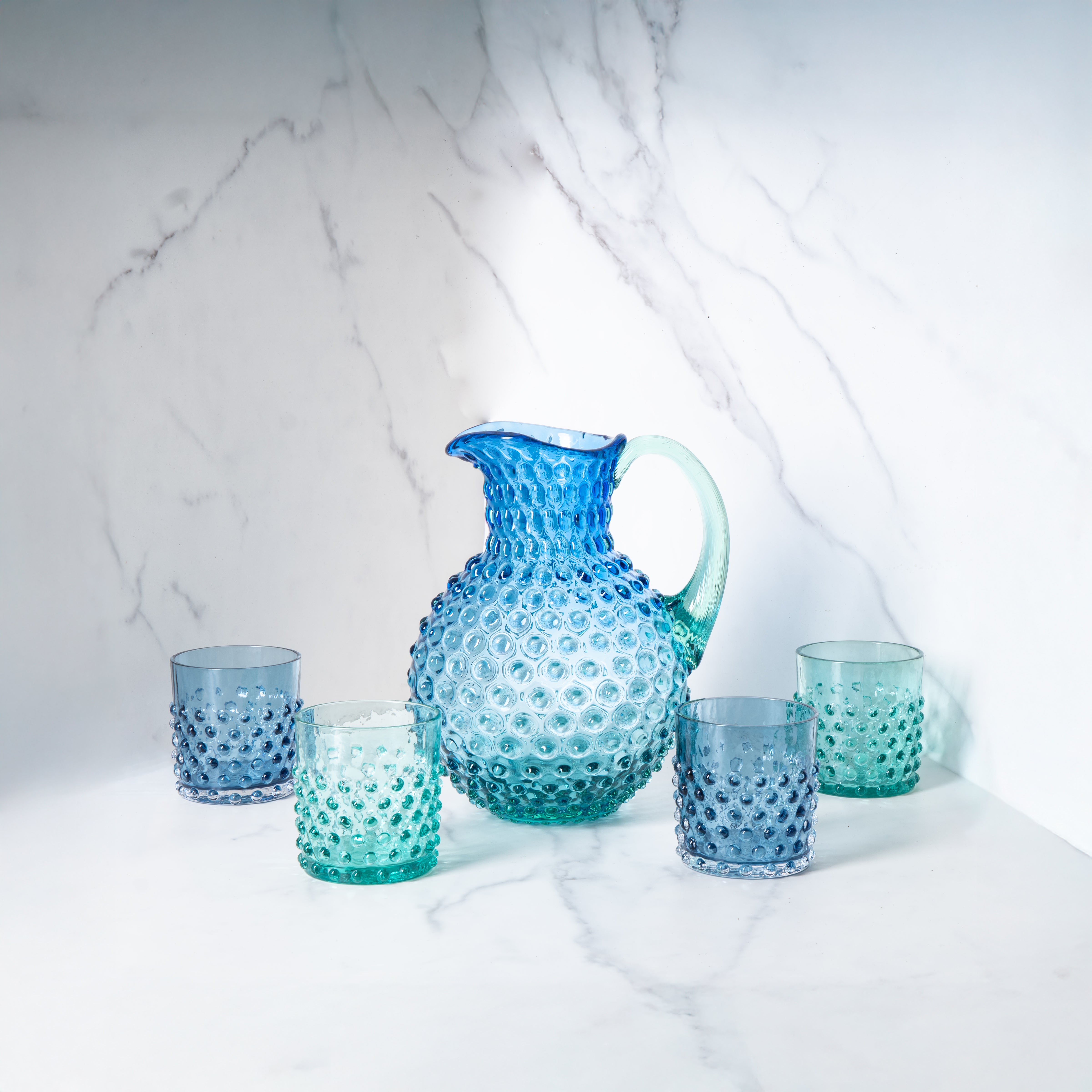 Sada Ocean Hobnail Džbán a Whiskey Sklenice
