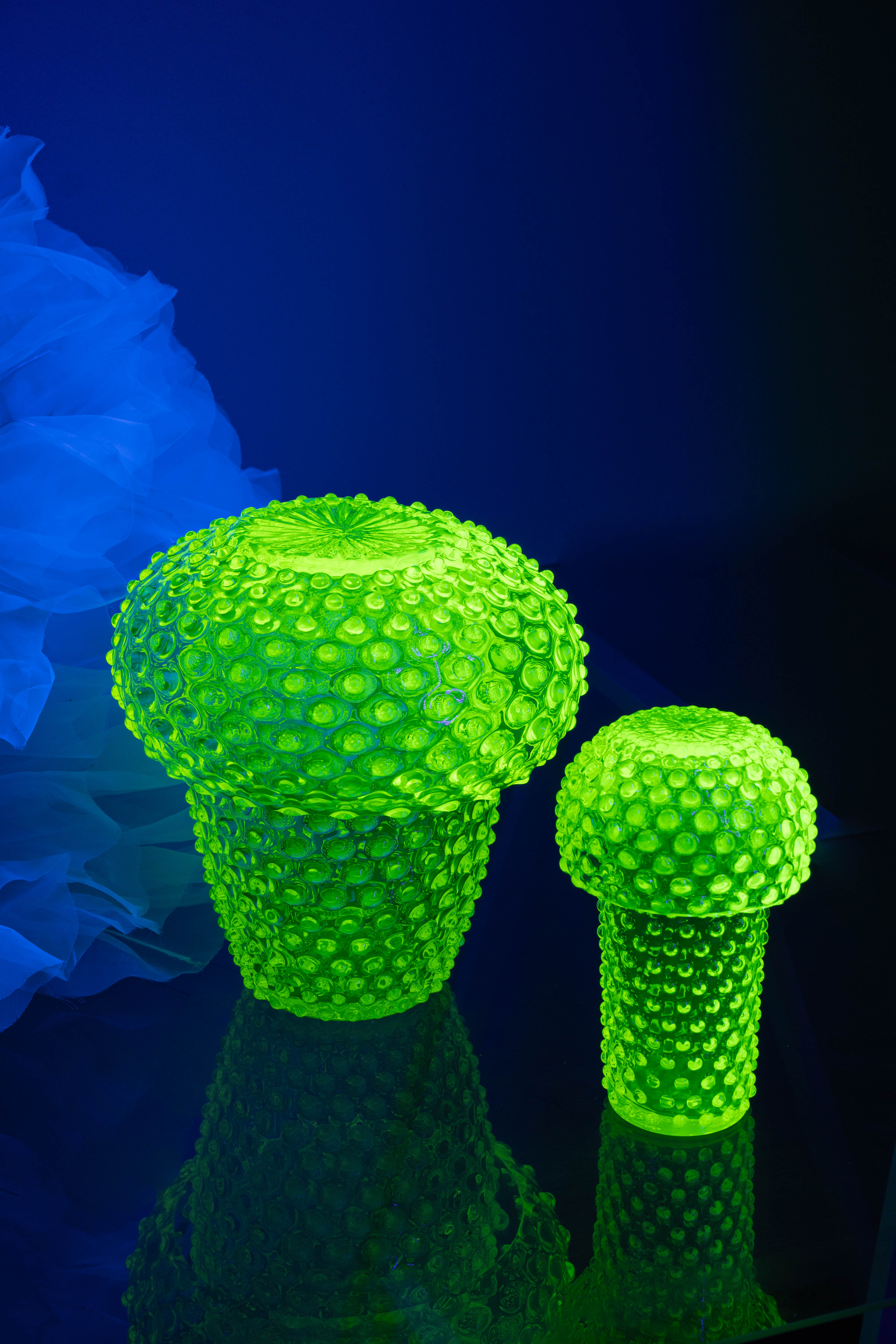 Malá Hobnail Mísa Neon Citrine