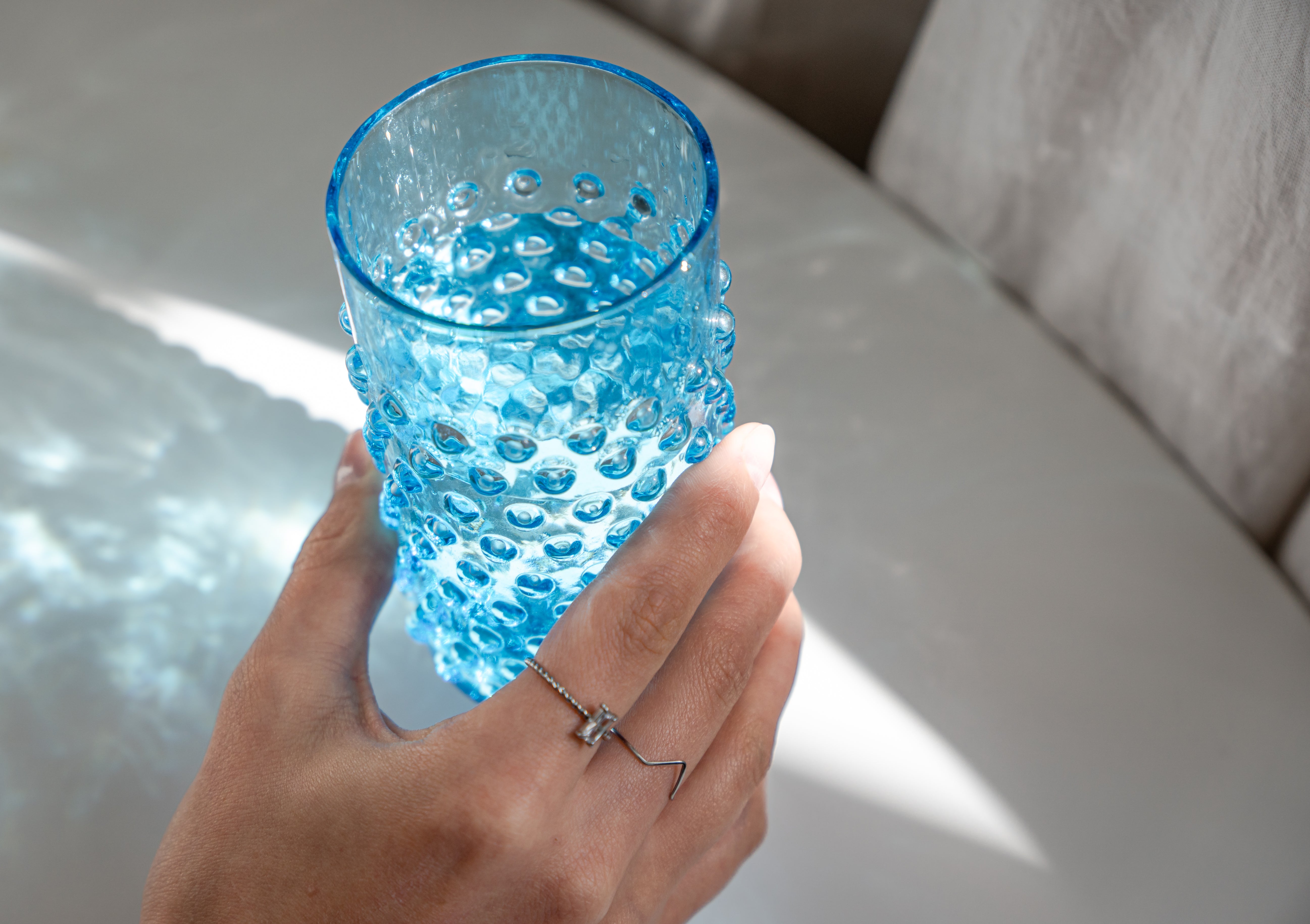 Sklenice Hobnail Azure