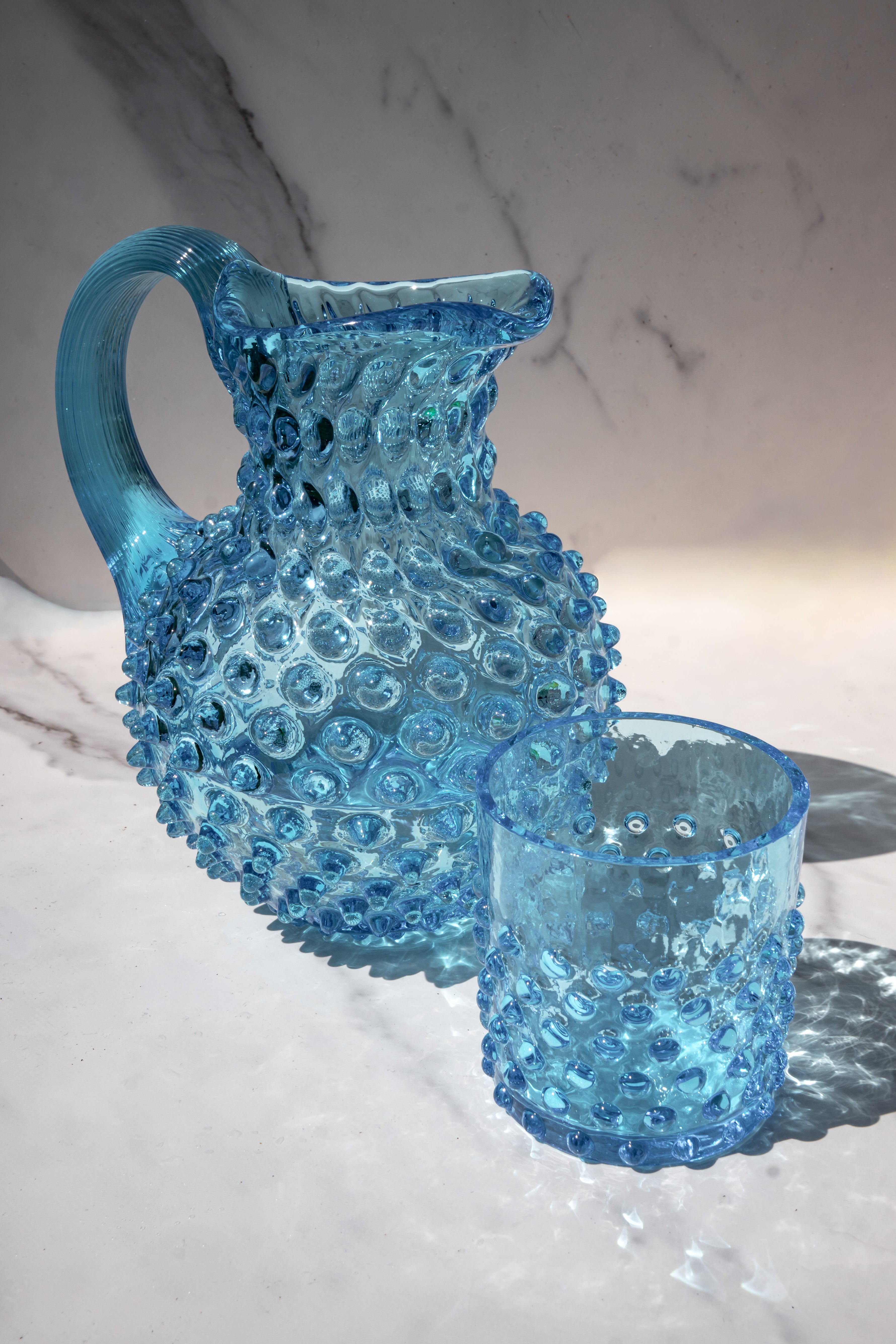 Whiskey Sklenice Hobnail Azure