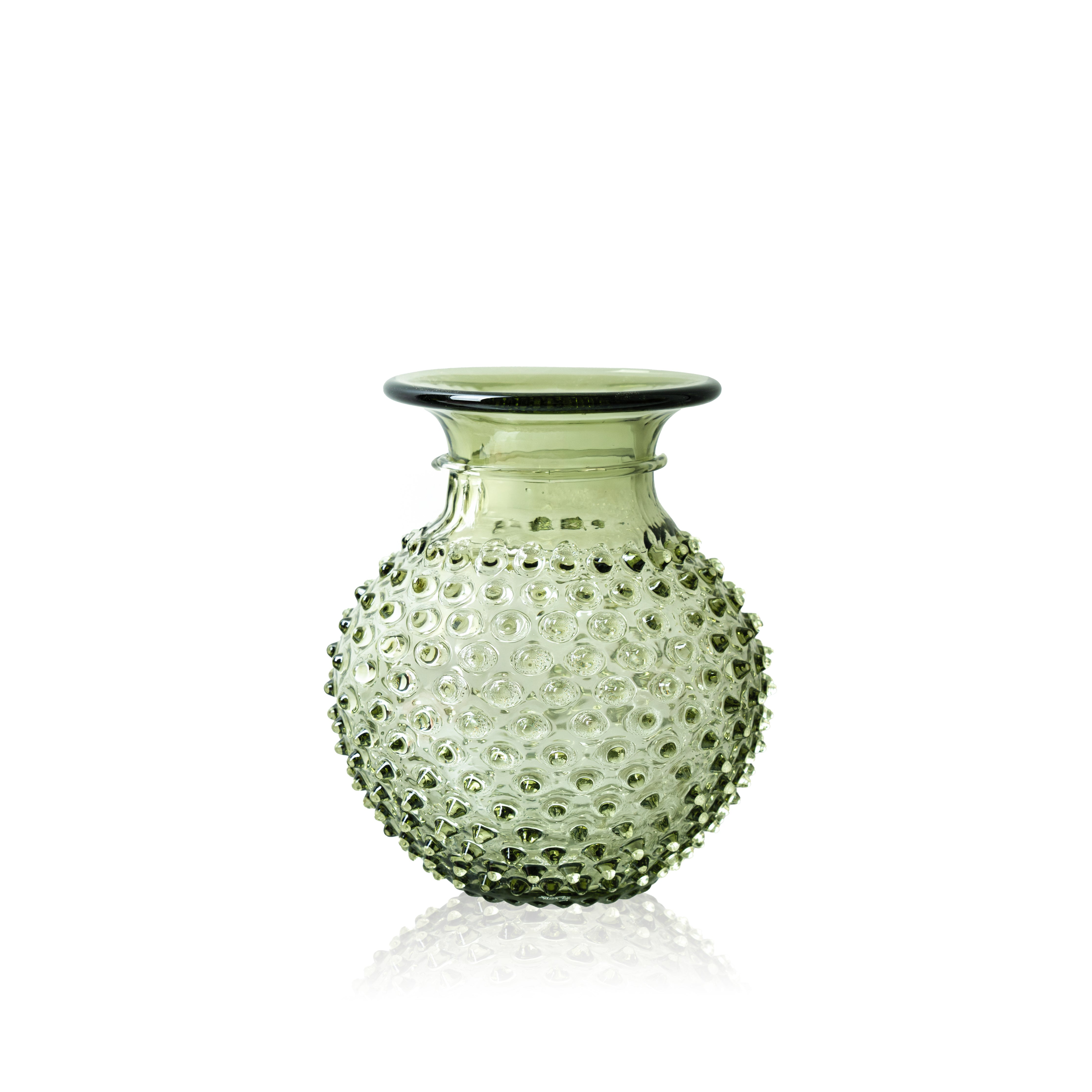 Límečková Hobnail Váza Olive Green