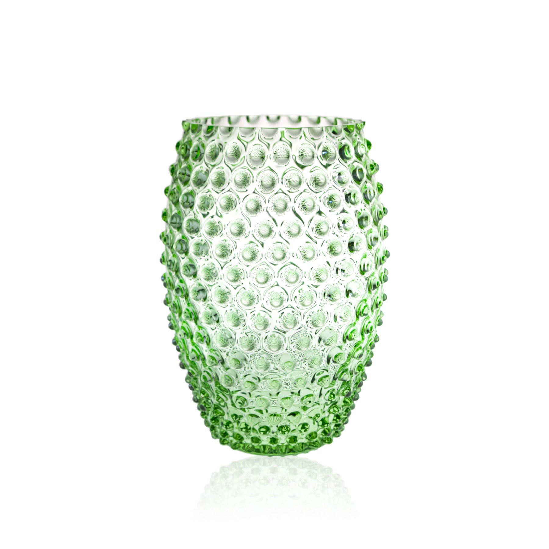 Oválná Hobnail Váza Light Green